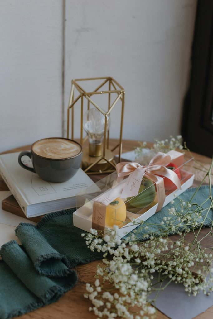 Charming indoor coffee scene with decorative accents, perfect for cozy moments.