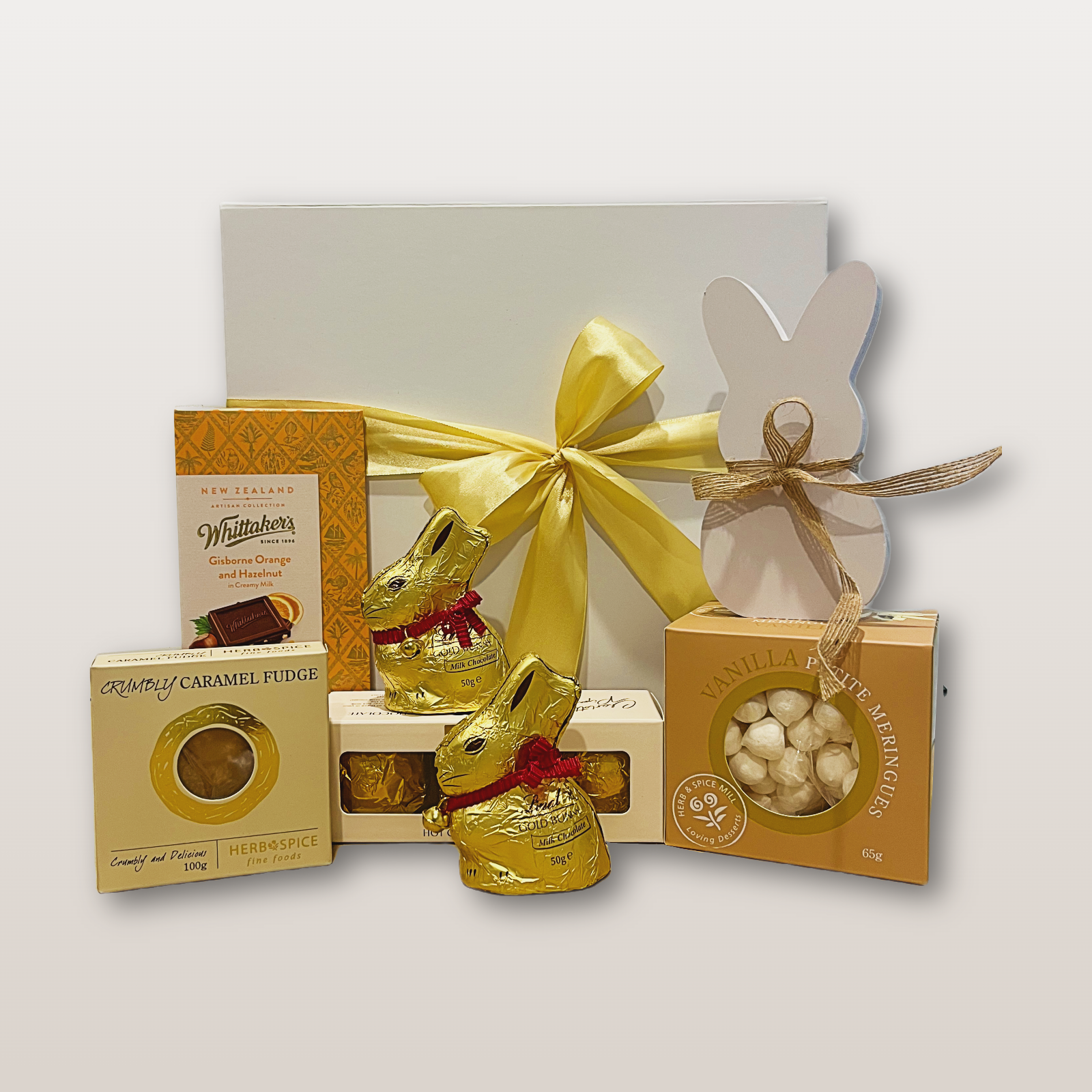 Luxury Easter Gift Box NZ Easter Premium Selection with Lindt Gold Bunnies and artisan chocolate